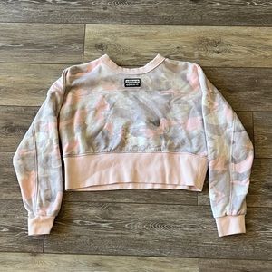 Pink camo Adidas cropped hoodie